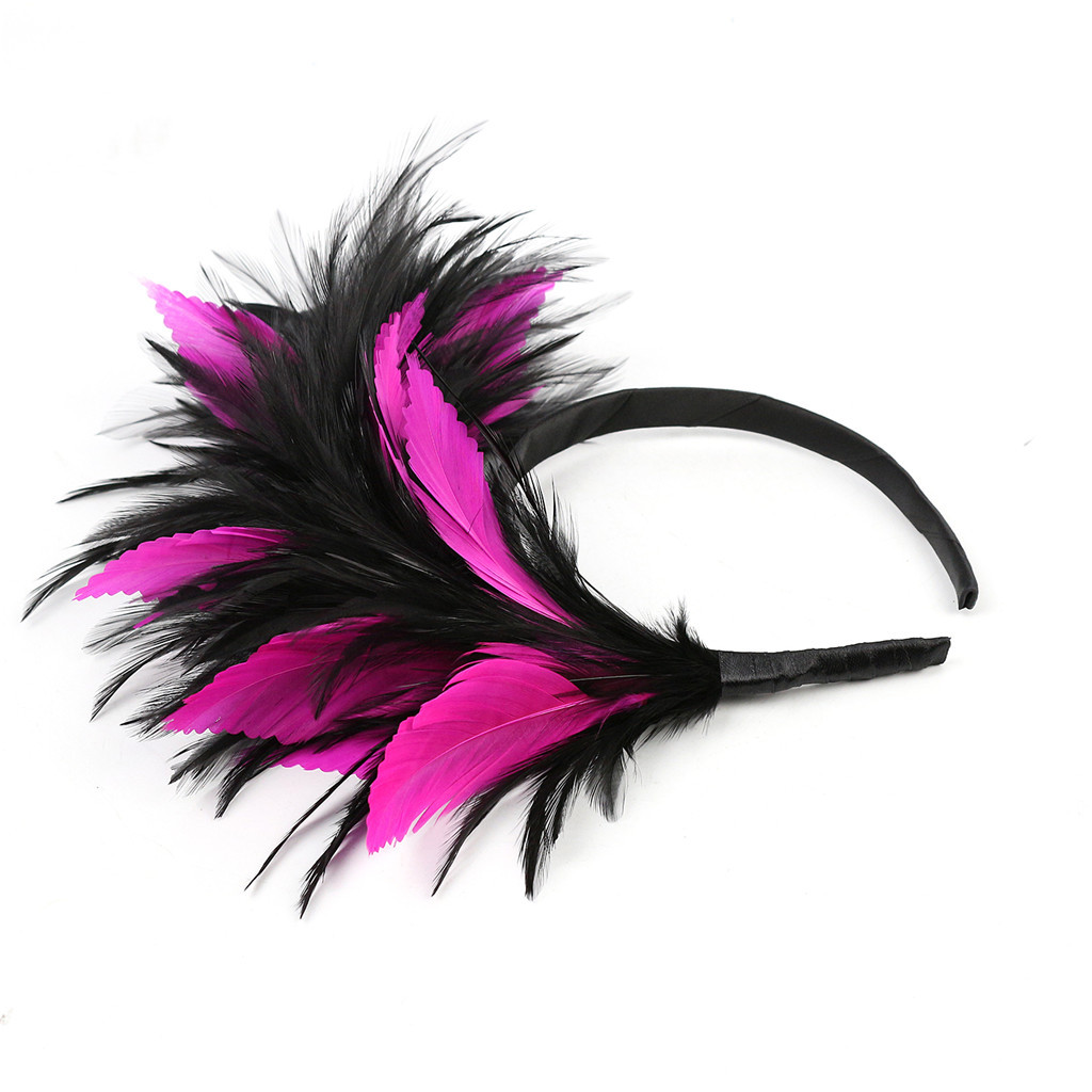 headband band party sequin headpiece women flapper feather