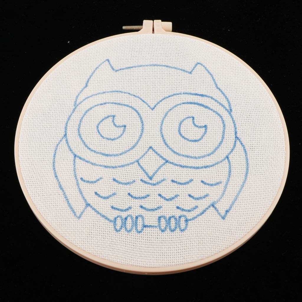 Alloyseed Cartoon Owl Rug Hooking Kit,DIY Handcraft Punch Needle Starter Kit Latch Hook Kit Embroidery Needlework Kit with Tools,Embroidery Frame,Craft Gift Wall Home Decor