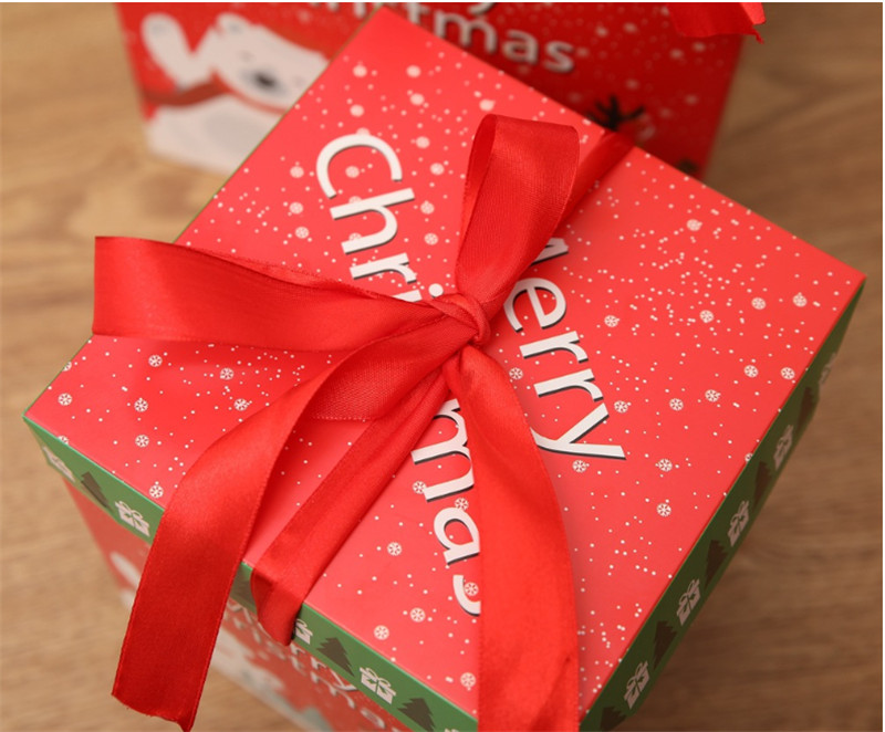 新 DIY クリスマス装飾ギフトボックスセット、かわいいサンタクローストナカイ雪だるまプリントプレゼント包装ネスティング段ボール箱ギフト