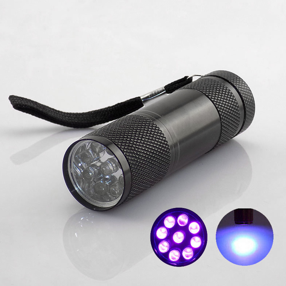 edc uv violet blacklight led flashlight torch light aluminum