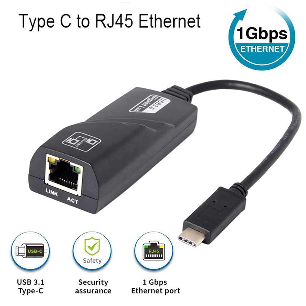 Wired Usb Usb-c To Ethernet Adapter Uni Usb Thunderbolt 3/type-c 