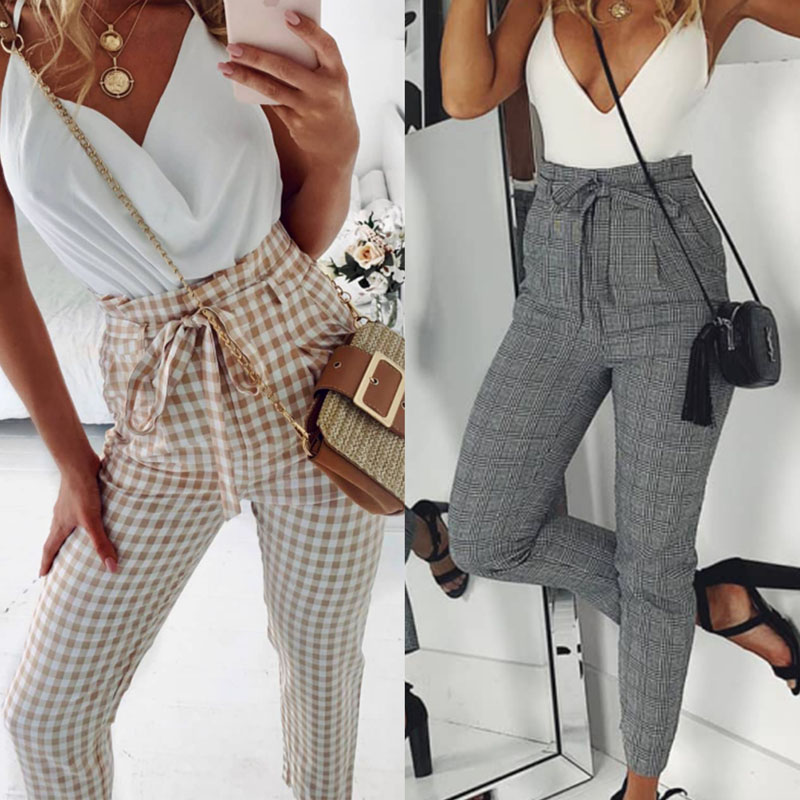 women's plaid joggers