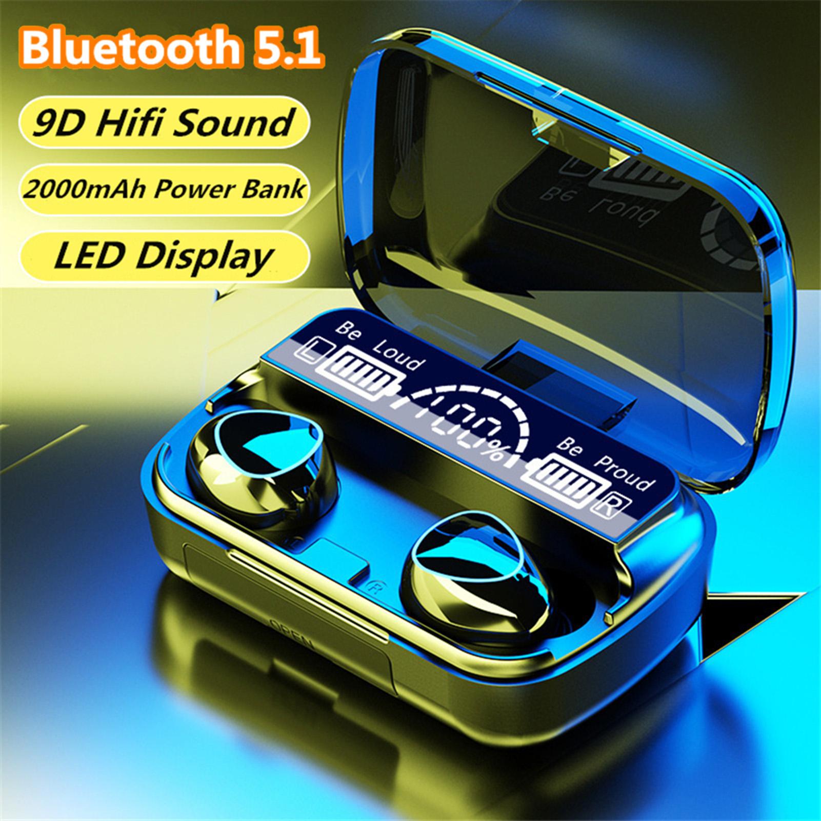 3500mAh LCD TWS Drahtlose Kopfhörer Bluetooth Stereo-Ohrhörer In-Ear-Headset Neu 
