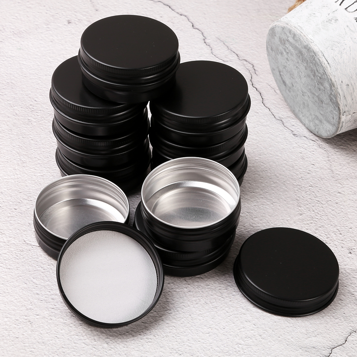 Frascos de Metal y aluminio para almacenamiento, Mini ollas de sellado