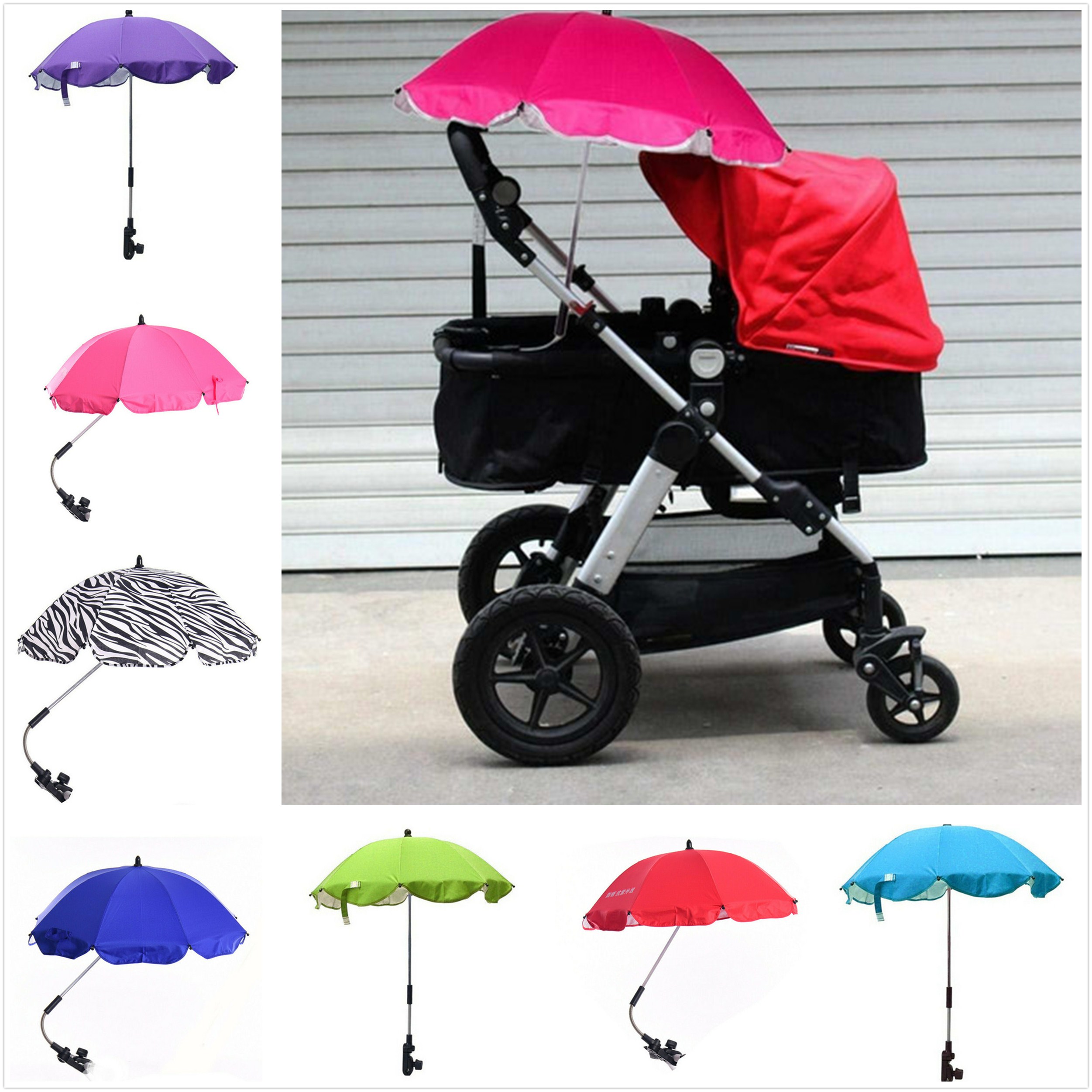 pink parasol for buggy