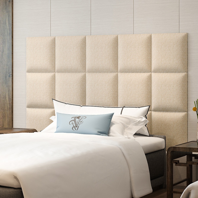 Color : White, Size : 1-pc Triangular Reading Pillow Bedside Cushion Upholstered 3D Wall Panels Anti-Collision Self-Sticking Bedside Wallpaper Waterproof Soft Case