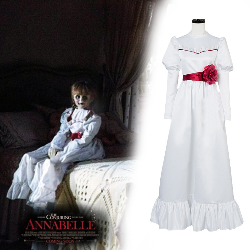 Horror Film Annabelle Cosplay Kostum Kinder Erwachsene Frauen Annabelle Kleid Halloween Madchen Annabelle Puppe Kleid Madchen Kostume Aliexpress