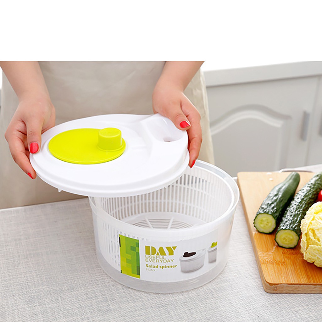 Salad Spinner Lettuce Greens Washer Dryer Drain Crisper Strainer For