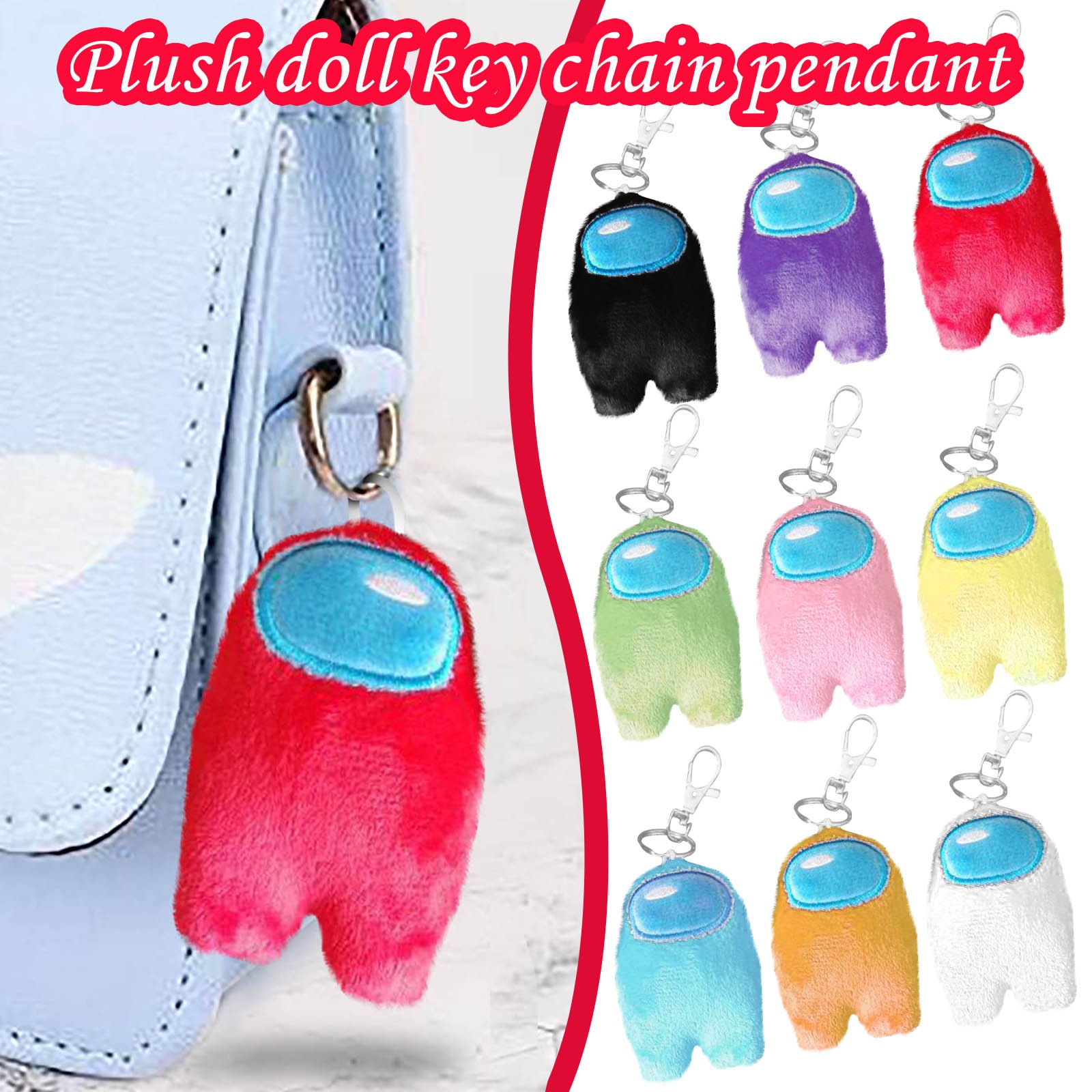 Among Us Keychain Doll Pendant Stuffed Figure Toys Soft Animal Kids Game Gift