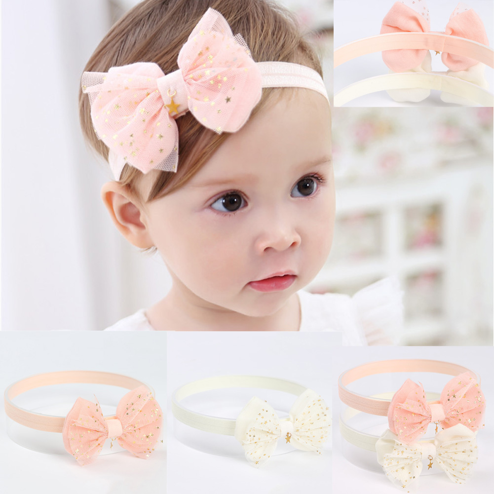 10Pcs Girl Newborn Baby Infant Flower Headband Hair Bow Band Photo Props Sweet