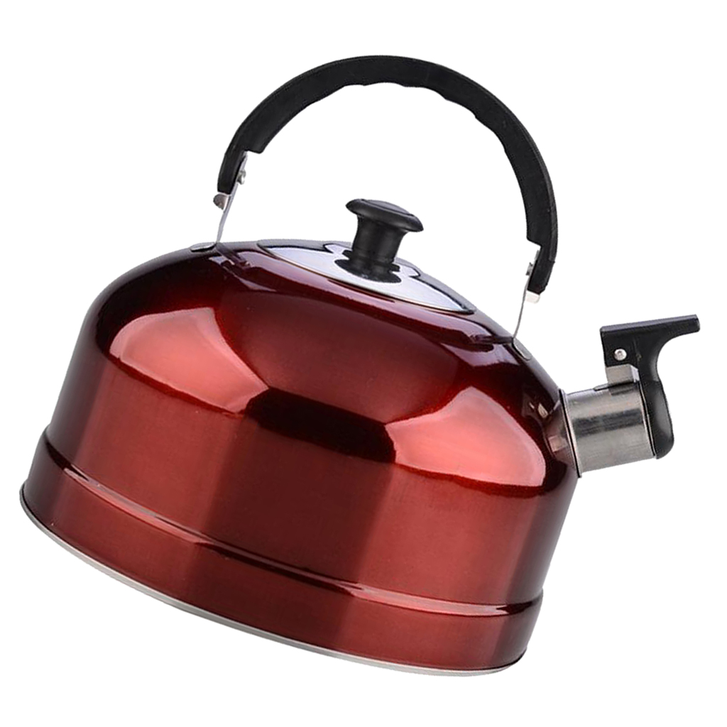 Stainless Steel Whistling Tea Kettle Kitchen Water Coffee Heat Boiler Pot Red