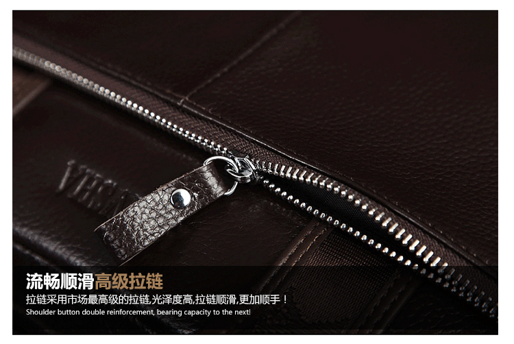 Male 100% GENUINE LEATHER Cowhide Shoulder Leisure Men's Bag