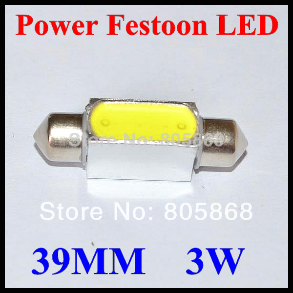 10 X High Power 3W 39mm Auto Car Festoon LED Licen...