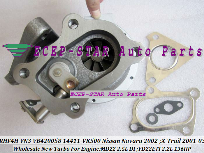 RHF4H VN3 VB420058 14411-VK500 TURBO Turbocharger For NISSAN Navara 2.5DI X-Trail MD22 2.5L YD22ETI 2.2L 136HP (1)