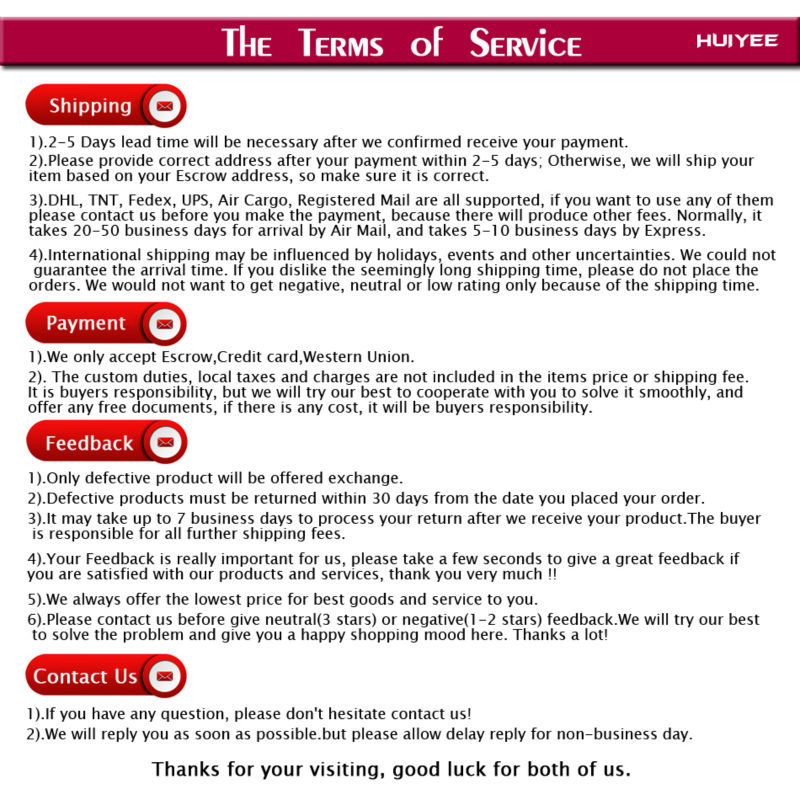 The terms of Service