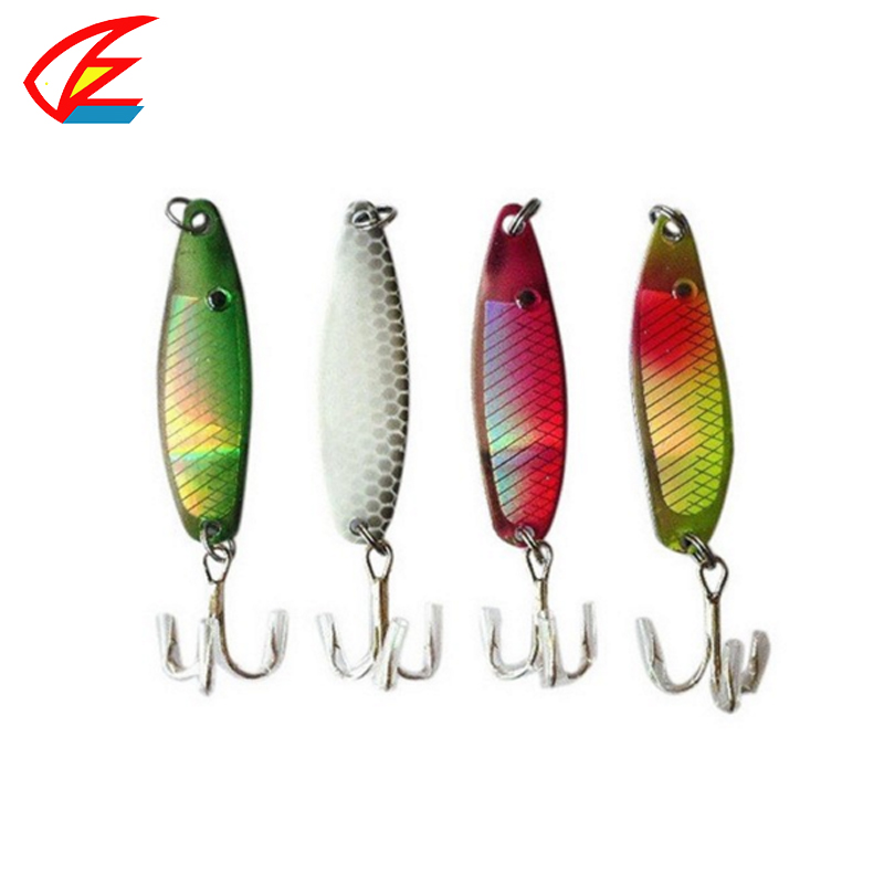 Image of 1x5cm 6.5g Laser Metal Jig Spoon Spinner Lure Hard Bait Isca Artificial Lures with Hook Sea River Bass Fishing Tackle SP006