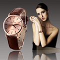 2016 new luxury brand V6 casual and fashion quartz watch for women round shape dial Leather