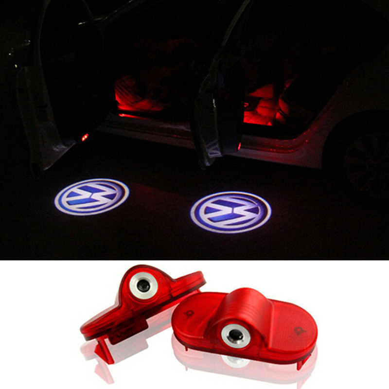 2 LED Car door courtesy laser projector Ghost Shadow Light For Volkswagen VW golf 4 mk4 touran caddy