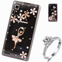 Floral Rhinestone Case For lenovo A8 A806 luxury Flower Rose mobile phone plastic Crystal bling hard back cover