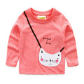 2016 Spring Fall new Girls Cartoon Tees Pretty Kids T Shirts Long Sleeve Cute Cotton Children