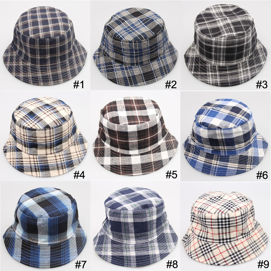 mens plaid bucket hat