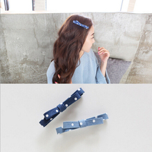 2016 Dot Bow Hair Clips Bow Hairpins High Quality Shinny Side Hair Grips Classic Cute Barrettes headwear hair accessories