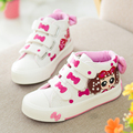 Yeeshow 2016 Spring New Kids Shoes Breathable Canvas Girls Shoes Chaussure Enfant Wearable High Sneakers For