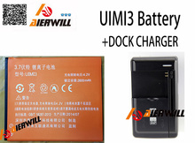 LOT=1PC Desk Dock Charger + 1pc 100% New Original 2600mAh UIMI3 Battery For uimi 3 Mobile Phone Battery Batterie Bateria
