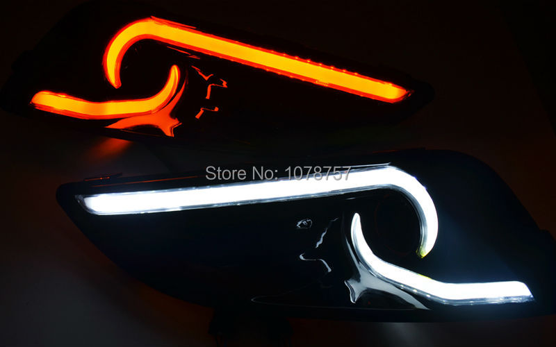 LED DRL With Amber Tunr Light Suitable For Ford Fiesta 2013-2014 (6)