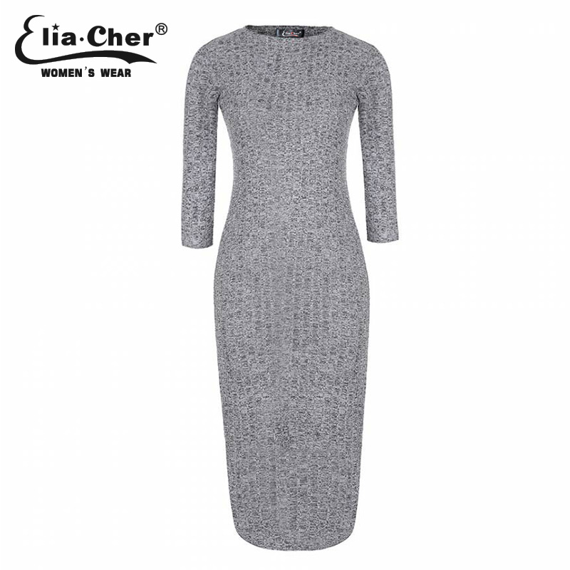 Eliacher Brand Women Dress 2015 Winter Bodycon Dresses Plus Size Womne