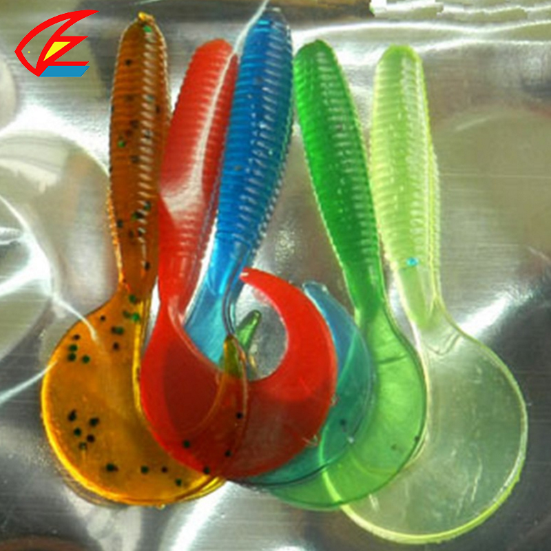 Image of 5 pcs /bag Mixed Color Artificial Curly Tail Maggot Grub Worm Fishing Lures Soft Grubs 6.5cm 2g for Sea River Lake Fishing SO002