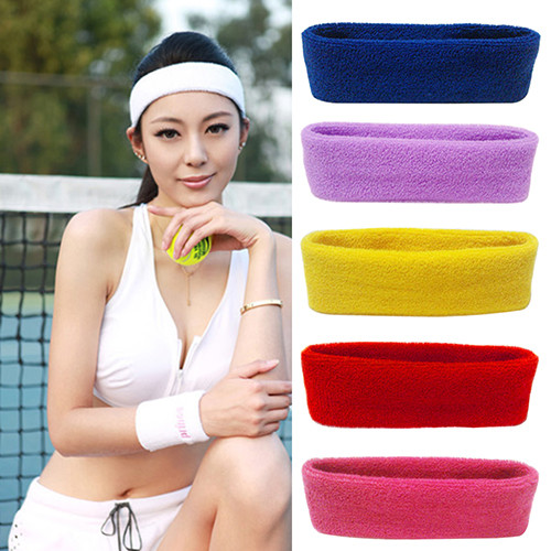 Description Picture 2 of item1Pc Women/Men Cotton Sweatband Headband Sport Yoga Gym Running Stretch Hair Head Band Cycling Wide Head Prevent Sweat Band
