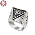 HALIFE Brand Eyes of Laura Mars Cross Unisex 316L Titanium Stainless Steel Rings for Women and