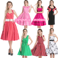 New Vintage 1950s floral polka dot tartan pin up rockabilly dress all styles S-6XL