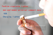 Plastic shell mini electronics lighters fashion USB charging wind lighter men and women universal lighter free shipping