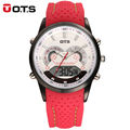 O T S Men s Quartz Watch Digital Sports Watches Relogio Masculino Relojes LED Alarm Red