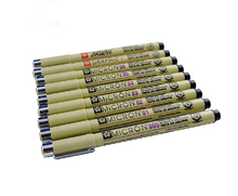 9pcs Sakura Pigma Micron Neelde Soft Brush Drawing Pen 005 01 02 03 04 05 08 1mm Brush full set