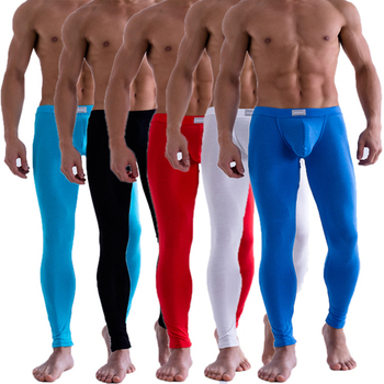 Сплошной цвет мужские кальсоны брюки тепловой нижнее белье низкая посадкой трусы M L XL Freesipping