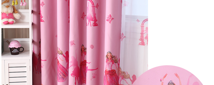 panel cartoon child pink color girl room cloth curtain tulle custom curtain E174 