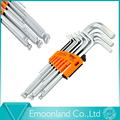 Portable 9pcs durable Reinforced Toughen wrench set tools Steering wheel Metric Ball Ended Hex Allen Key
