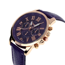 2015 New Fashion Ladies Watches Roman Numerals Faux Leather Women Watch Analog Quartz Watches Women Men