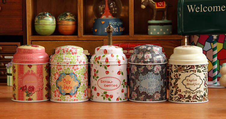6 8 9 5cm 6 pcs lot puer tea tin box kitchen jars sugar bowl home
