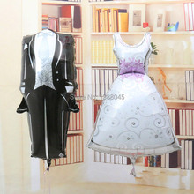 Envío gratis 2 unids/lote dibujos animados novios estilo Hulium Wedding Party globos Foil decoración Marrage fuentes del partido B042