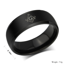 8mm New Hot Sales fine Masonic Rings For Men Women Gold Silver Black Stainless Steel Charms