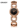 Grady Brand Luxury Crystal Rose Gold Watches Women Fashion Bracelet Quartz Watch Shock Watreproof Free Shipping