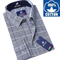 Asian Size Non US 2016 new plaid shirt size men s long sleeved cotton men s