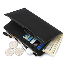 Hot Men Fashion Zipper Wallets Short Design Money Purse Phone Card Bags Coin & Photo Holder