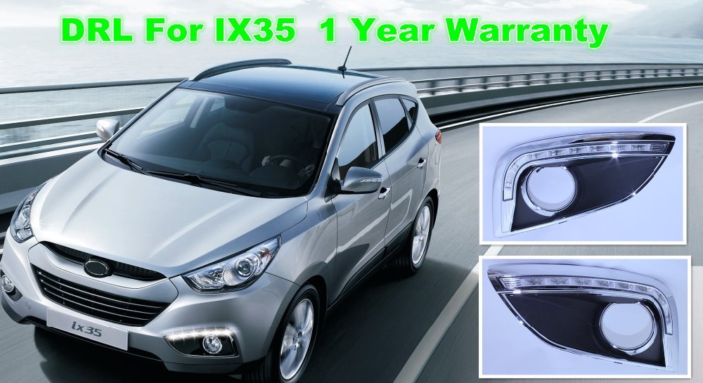 Free Shipping For Hyundai Ix35 2010 2011 2012 2013 LED DRL Daytime Running Lights With Wire Of Harne