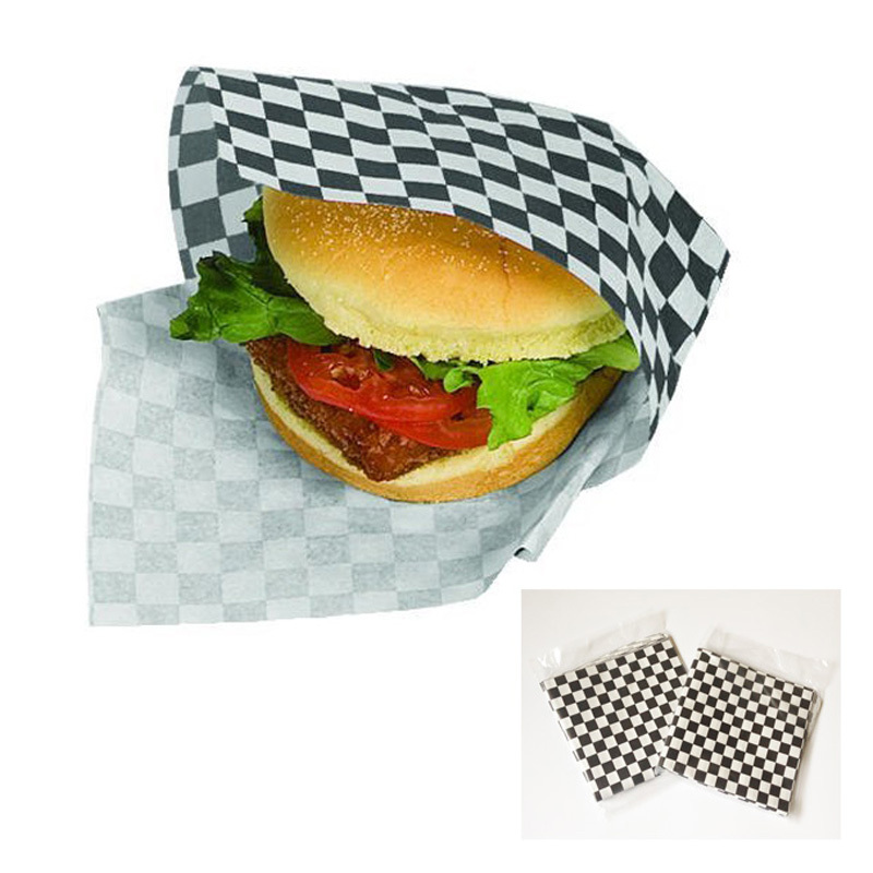 Buy Hot 24pcs Black Sandwich Wrapping Paper Checkered