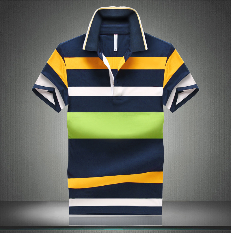 Image of Striped Polo Shirt Hot Sale Fashion Men 2015 Summer Short Sleeve Polo's Turn-down Collar Polos Hombre Men's Casual Brand POLO